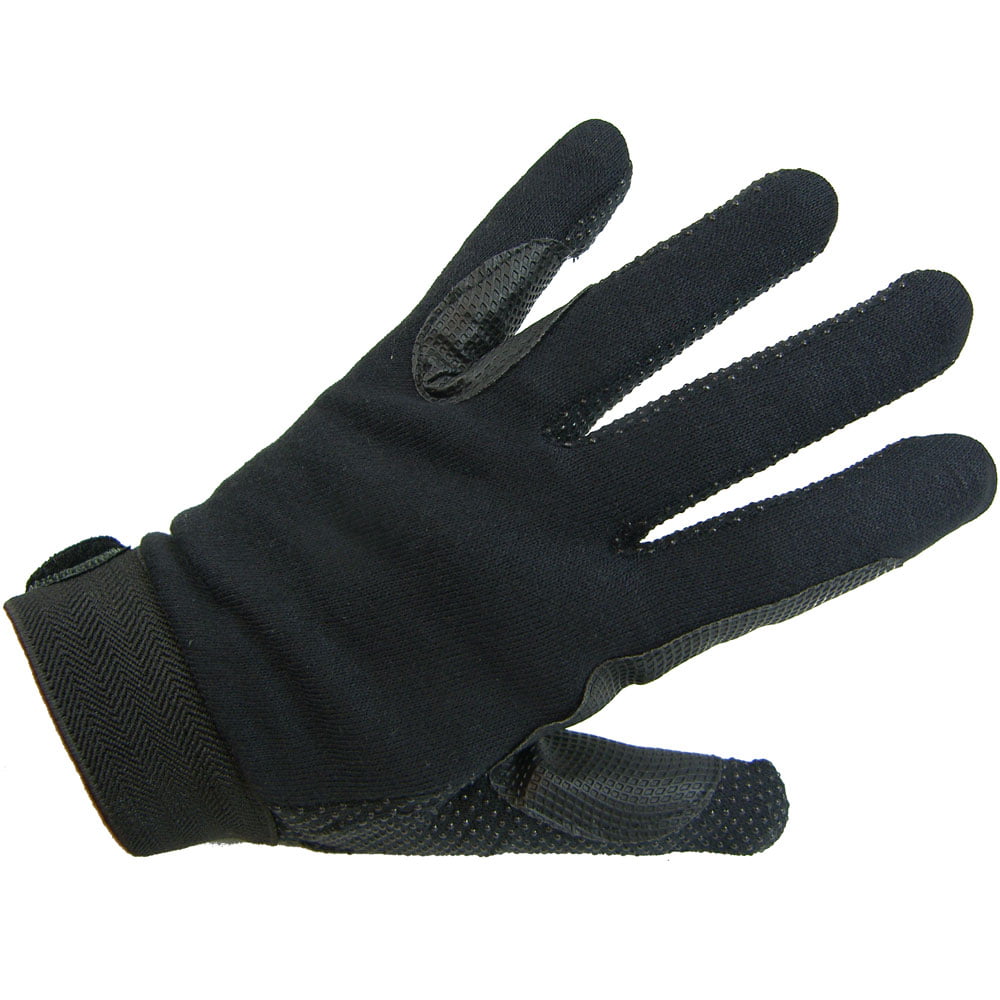 Horse Riding Gloves Black Adult Ladies & Childrens School Pimple Grip Knitted 