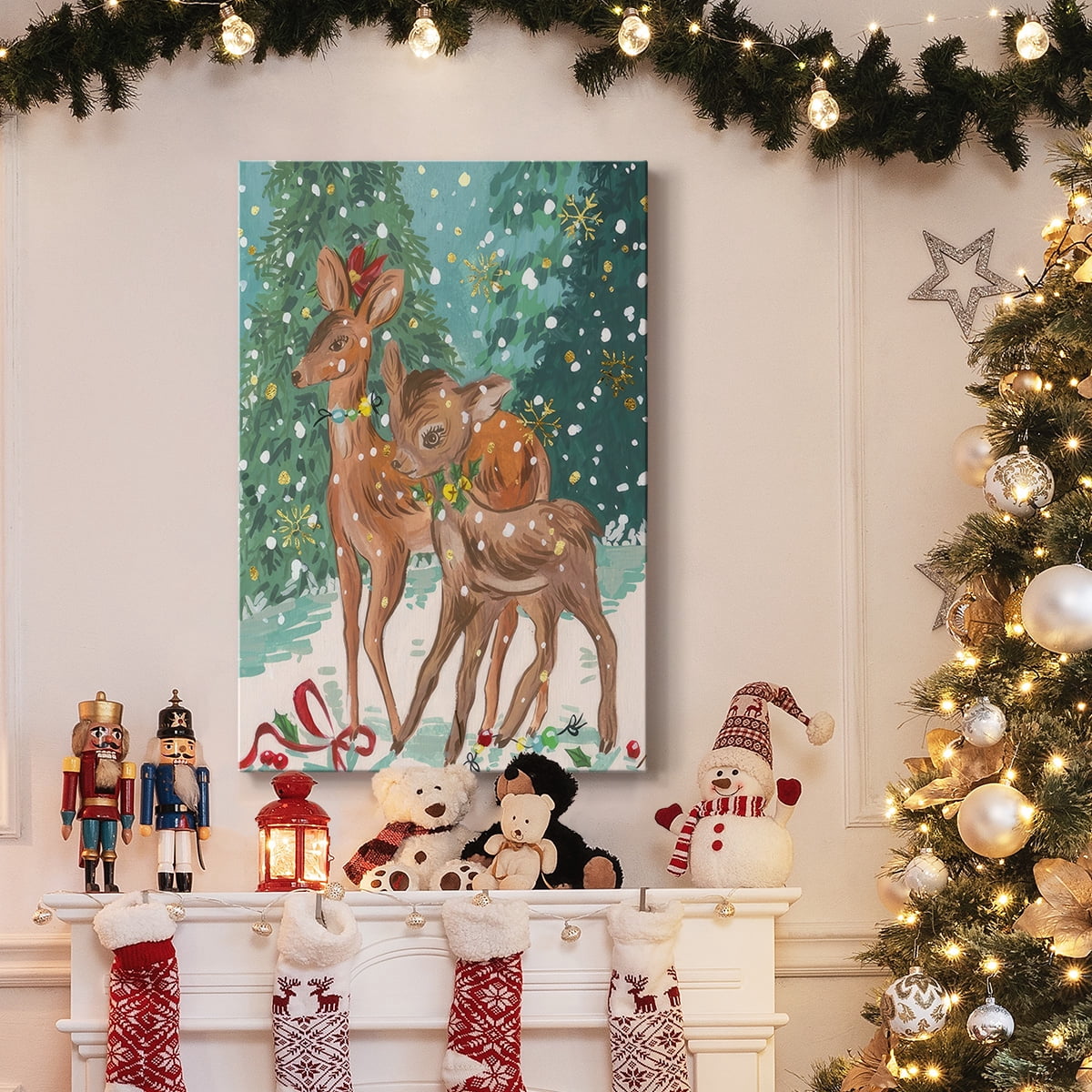 Doe and Fawn I- Gallery Wrapped Canvas