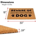 thumbnail image 2 of BirdRock Home Beware of Dog Coir Front Door & Entry Doormat - 18" x 30", 2 of 6