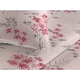 thumbnail image 3 of Ambesonne Floral Quilted Bedspread Set 3 Pcs, Asian Winter Flower Pattern, Queen, Burgundy and Pastel Pink, 3 of 4