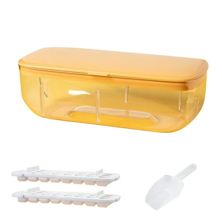 

1 Set Silicon Ice Cube Tray With Lid Square Creative Large-capacity Ice Making Storage Box