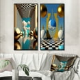 thumbnail image 1 of Designart "Infinity of Golden Spheres II" Modern Abstract Framed Wall Art Set Of 2 - Traditional Yellow Frame Gallery Set For Office Decor, 1 of 6
