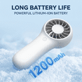 thumbnail image 4 of ATUPEN Handheld Mini Fan, 3 Speed 1200mAh Rechargeable Portable Fan for Office Travel Outdoor Fathers Day Gifts (White), 4 of 7