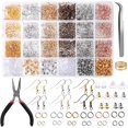thumbnail image 1 of 2500 Uds Ganchos para pendientes Kit para hacer pendientes Ganchos para pendientes para hacer joyas con anillos de salto Alicates para la espalda Pinzas Abridor de anillos para joyería M, 1 of 5