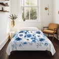 thumbnail image 4 of White Blue Flower Large Tapestry for Bedroom Wall Hanging Tapestry,Vintage Pastoral Floral Petals Spring Ceiling Backdrop Tapestries Poster Blanket Wall Decor for Teens Room Living Room 100" x 59", 4 of 8