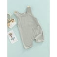 thumbnail image 3 of Cenuakty Baby Summer Suspenders Jumpsuit, Toddlers Solid Color Sleeveless Short Rompers for Girls, Boys, 0-3 Years, 3 of 8