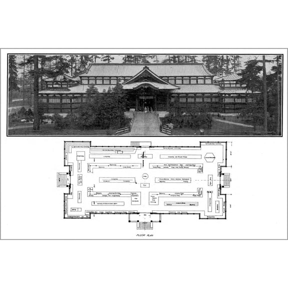 24"x36" Gallery Poster, Japan exhibits building - Alaska-Yukon-Pacific Exposition, Seattle 1909