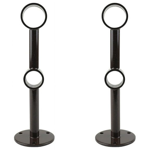 Urbanest Double Curtain Rod Bracket – Non-Adjustable Wall&Ceiling Mount Drapery Hardware for 1" and 3/4" Curtain Rods, Heavy-Duty Metal, ORB