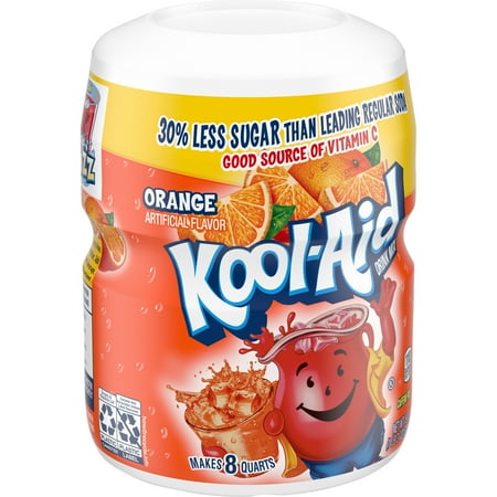 Kool-Aid Sugar-Sweetened Orange Artificially Flavored Powdered Soft Drink Mix, 19 oz Canister