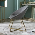 thumbnail image 6 of Roundhill Furniture Slatina Velvet Upholstered Accent Chair in Gold Tone/Gray, 6 of 11
