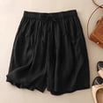 thumbnail image 2 of aidice Cotton Linen Shorts for Women Summer Lightweight Drawstring Elastic Waisted Loose Casual Shorts, 2 of 3