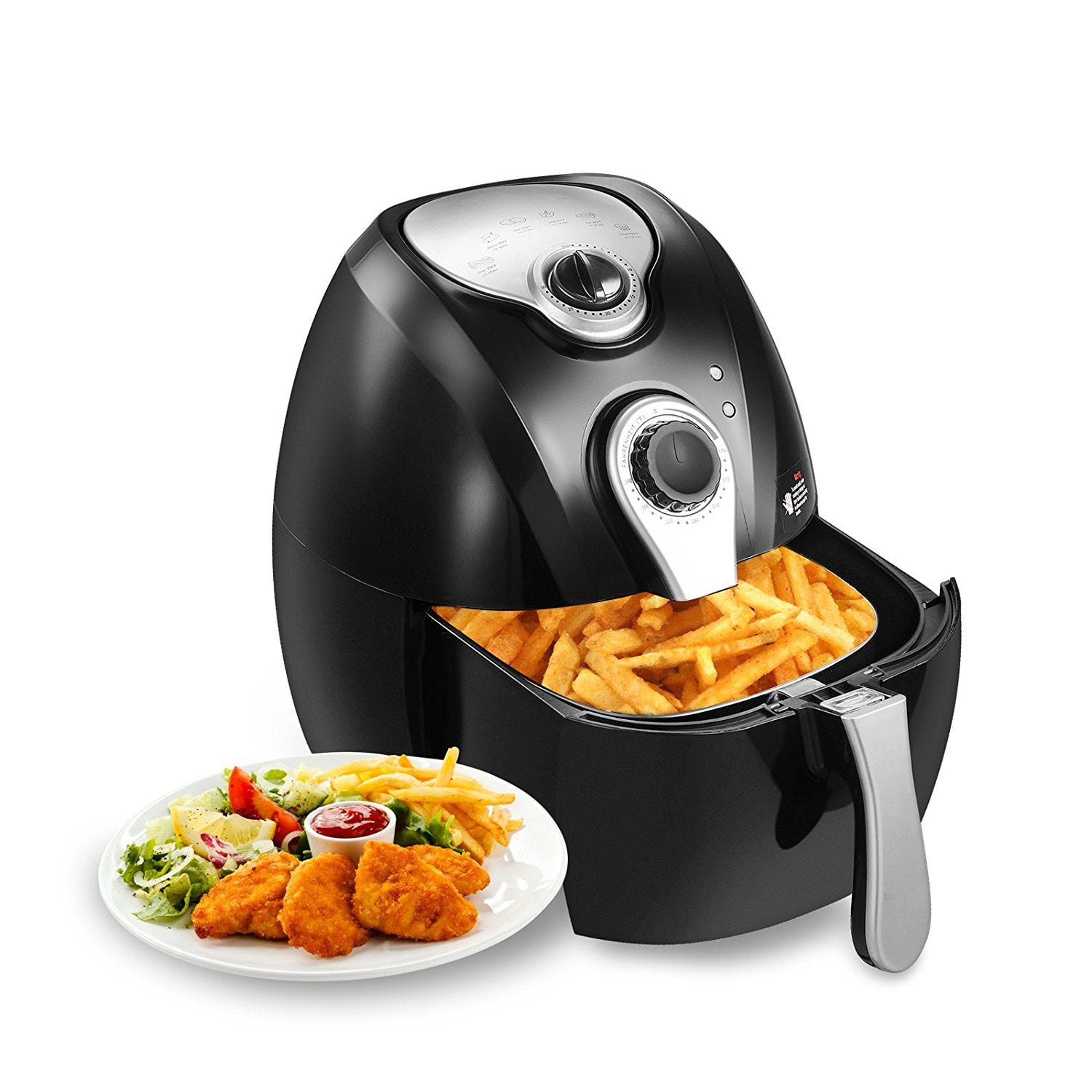 1300W Electric Air Fryer Low-Fat Touch Screen Control w/ 6 Cooking Presets Timer 