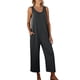 thumbnail image 1 of Mono sin mangas para mujer: cuello sin mangas, pantalón ancho informal, corte holgado, con bolsillos, 1 of 5