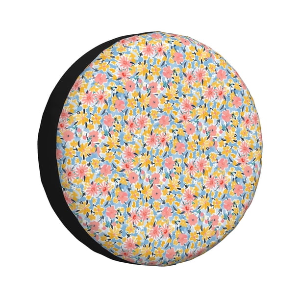 Balery Watercolor Wildflowers Cubiertas para Neumáticos - Protector Resistente para Neumáticos de Camioneta, SUV, Remolque, Camper y RV-16 inch