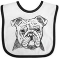 thumbnail image 3 of Inktastic English Bulldog Sketch Portrait Boys or Girls Baby Bib, 3 of 4