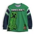 thumbnail image 6 of Minecraft Creeper Boys 2-Piece Jersey Set, Long Sleeve Active Mesh T-Shirt & Jogger Pants Bundle for Kids (Sizes 4-16), 6 of 9