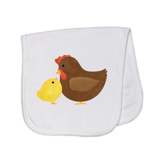 Inktastic Hen and Chick Farm Animals Baby Burp Cloth