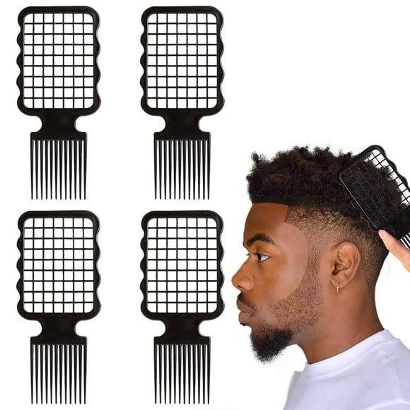 yeuweold 4 Pcs (Black)Twist Combs, Hair Sponge Alternative Comb for Men Curls Sponge Brush Upgrade Hair Brush