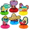 6 Cinco De Mayo Fiesta Honeycomb Table Centerpiece 8.5” for Fun Fiesta Taco Party Supplies, Luau Event Photo Props, Mexican Theme Decoration, Carnivals Festivals, Taco Tuesday Event