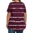 thumbnail image 4 of Liquidation d'Économies! Hauts Oversize pour Femmes en Liquidation, Hauts Blouse d'Été à Manches Courtes pour Femmes, Blouse Mode pour Femmes Imprimée Grande Taille à Manches Courtes Unie pour Dames à Col Rond Plissée, 4 of 5