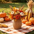 thumbnail image 2 of Fall Artificial Pumpkin & Maple Leaf Floral Bouquet Fall Home Decor And Holiday Decorations Artificial Thanksgiving Table Faux Autumn Floral Arrangements for Home Decor Housewarming Gift, 2 of 6