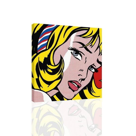 LICHTENSTEIN - Girl With Hair Ribbon- CANVAS OR PRINT WALL ART