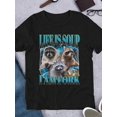 thumbnail image 3 of Men’s Funny Graphic T-shirt – Short Sleeve Crew Neck Cotton Tee, Raccoon Slogan Print Casual Top, 3 of 13