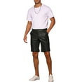 thumbnail image 2 of INSPIRE CHIC Faux Leather Shorts for Men's Hip Hop Motorcycle Biker Party Disco Shorts 38 Black, 2 of 6