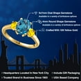 thumbnail image 2 of Gem Stone King 10K Yellow Gold London Blue Topaz and Yellow Sapphire Engagement Ring for Women | 2.97 Cttw | Oval 9X7MM | Gemstone November Birthstone | Size 8, 2 of 6