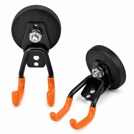 Strong Magnetic Hooks Heavy Duty 20lbs Anti-Scratch Powerful Garage Magnet Hook 2PCS Anti-Slip Magnetic Tool Hooks for Organizing Cordless Impact Drivers Garden Shovel Tool Box