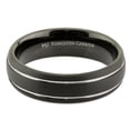 thumbnail image 2 of Black Plated Tungsten Carbide 8mm Wedding Band Brushed with 2 Polished Grooves Ring Size 11.5, 2 of 5
