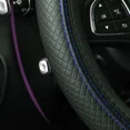 thumbnail image 2 of 15" Leather Car Auto Steering Wheel Cover For Good Grip Accessories Black-Blue, 2 of 6