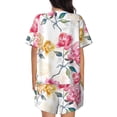 thumbnail image 6 of Fotbe Colorful Flowers Print Pajama Set for Women 2 Piece Loungewear Short Sleeve Tops and Shorts Set Soft Sleepwear-X-Large, 6 of 7