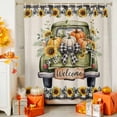 thumbnail image 4 of Shower Curtain 72"W x 78"L Autumn Thanksgiving Truck Pumpkin Linen Fabric Shower Curtains Set with Hooks Water Repellent Bathroom Curtains Machine Washable Bathroom Accessories, 4 of 6