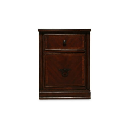 UPC: 0192551277434 | Transitional Style Wooden File Cabinet with Two Spacious Drawers  Brown
