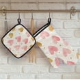 thumbnail image 4 of Valentine''s Day Oven Mitts and Pot Holders Set of 2, Pink Heart Valentine Heat Resistant Oven Mitts Kitchen Oven Glove for Cooking, Baking, 4 of 6