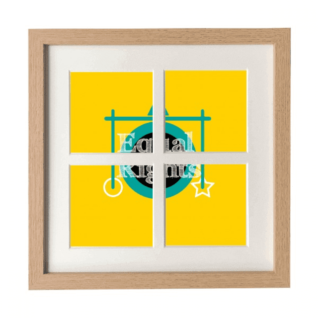 Black Freedom Equality Art Deco Fashion Frame Wall Tabletop Display 4 Openings Picture