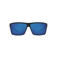 thumbnail image 3 of Costa Del Mar Men's Rincon Polarized Rectangular Sunglasses, Shiny Black/Grey Blue Mirrored Polarized-580G, 63 mm, 3 of 3
