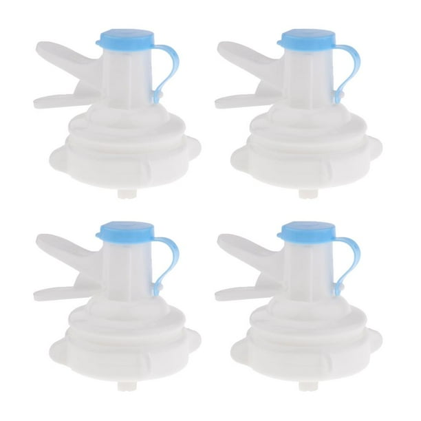4 válvulas dispensadoras de agua para botella de beber con tapa de corona de 55mm, repuesto de tapa de jarra de agua reutilizable, incluye tapa y cubi