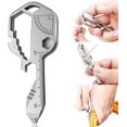 thumbnail image 1 of Herramienta de llave multifunción Herramienta de llave para exteriores Abridor de botellas de acero inoxidable 24 en 1 Mini llave portátil utilizada para cortador de hilo, abrelatas, etc., 1 of 5