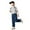 Dark Blue, variant on Krdevn Cargo Pants for Girls Boys Cargo Jogger Pants Casual Girl's Elastic Waist Cargo Pants with Pockets,7-8 Years