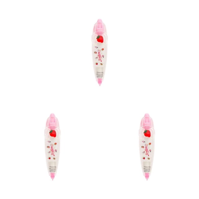 relayinert Correction Tape Cute Appearance Sweet Gift Office Accessories Writing Sticker Workmanship DIY Prop Student Supplies Strawberry Pattern 3Set