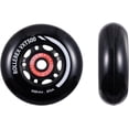 thumbnail image 2 of Rollerex VXT100 85A Kids Inline Skate Wheels (2 wheels w/ bearings, spacers and washers) (Steel Black) (Size Options) Use on Roller Blades, RipStiks (68mm), 2 of 6