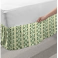 thumbnail image 2 of Floral Bed Skirt, Vertical Wavy Ornament Lines and Graphic Flowers on Branch Pattern, Elastic Bedskirt Dust Ruffle Wrap Around for Bedding Decor, 4 Sizes, Jade Green Orange, by Ambesonne, 2 of 2