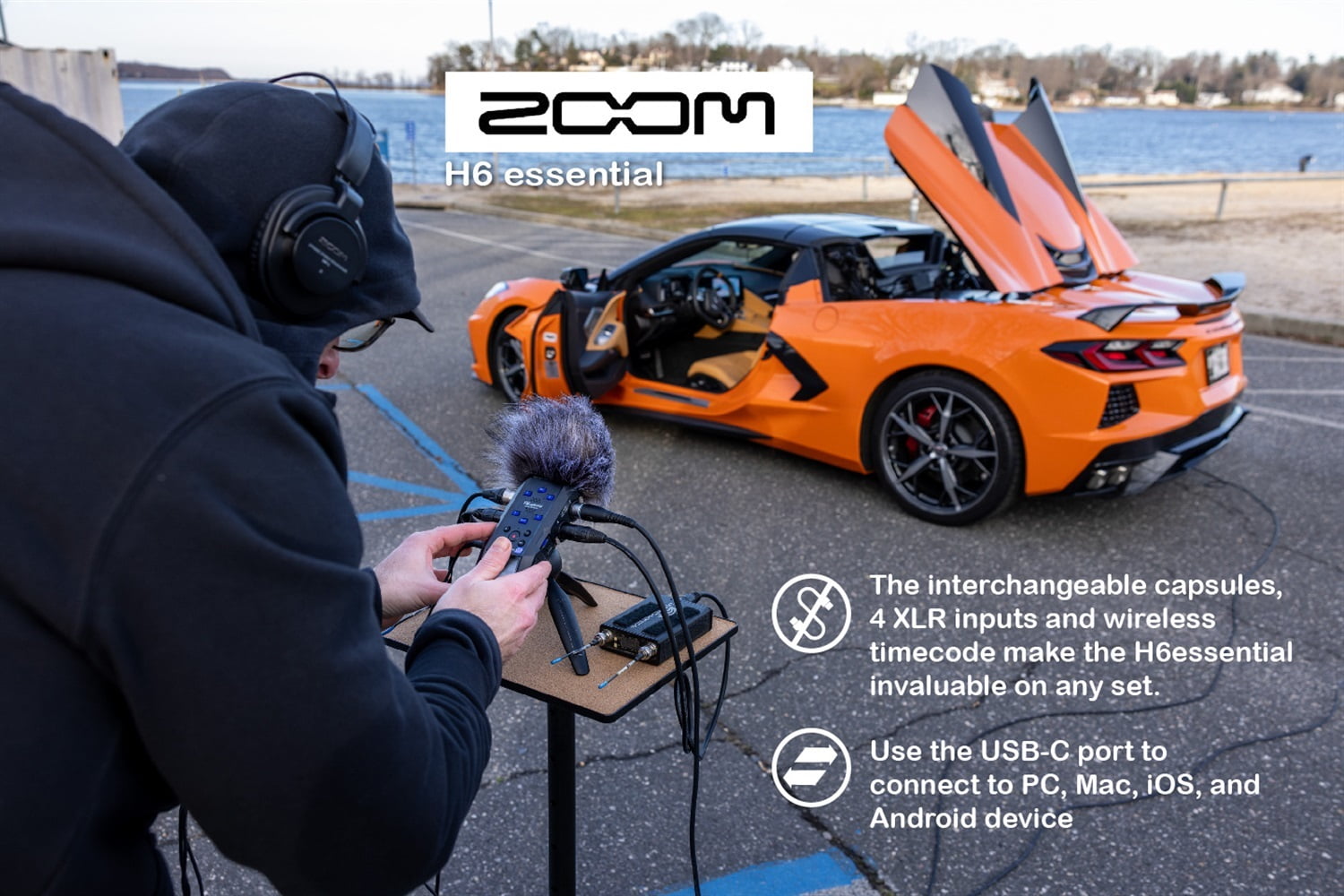 Zoom H6essential Handy Recorder, Bundle with Zoom Accessory Pack, 32GB Micro SD-Card with Adapter, 2 XLR Cable, 4 AA Batteries & Charger, Cleaning Cloth