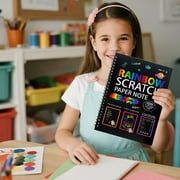 Feng Shui Import Rainbow Scratch Art Paper For Kids Creative Play,Magic Scratch Note Set For Age 3 To 12,Holiday Gift Craft Kit For Boys And Girls