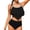 Black, variant on Girls Swimsuit Bikini Set 2 Piece Bathing Suit Tiered Ruffled Contrast Trim Adjustable Straps Girls Swimwear 7-16Y(Hot Pink,14Y)