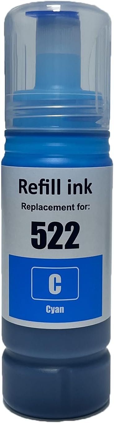 522 Ink Bottle Replacement for ET-2803 ET-2720 ET-2800 Refill Ink Bottle Blue High Yield Compatible for ET-4810 ET-2400