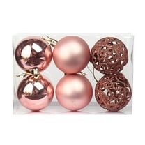 Dezsed Christmas Decorations 1Box 6pcs Christmas Ball Christmas Tree Ornament Home Christmas Hanging Pendant Year Party Decoration Gift Rose Gold