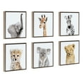 thumbnail image 2 of Kate and Laurel Sylvie Safari Animal Collection Framed Canvas Wall Art by Amy Peterson Art Studio, Set of 6, 13x13 Gray, Decorative Animal Art for Wall, 2 of 8
